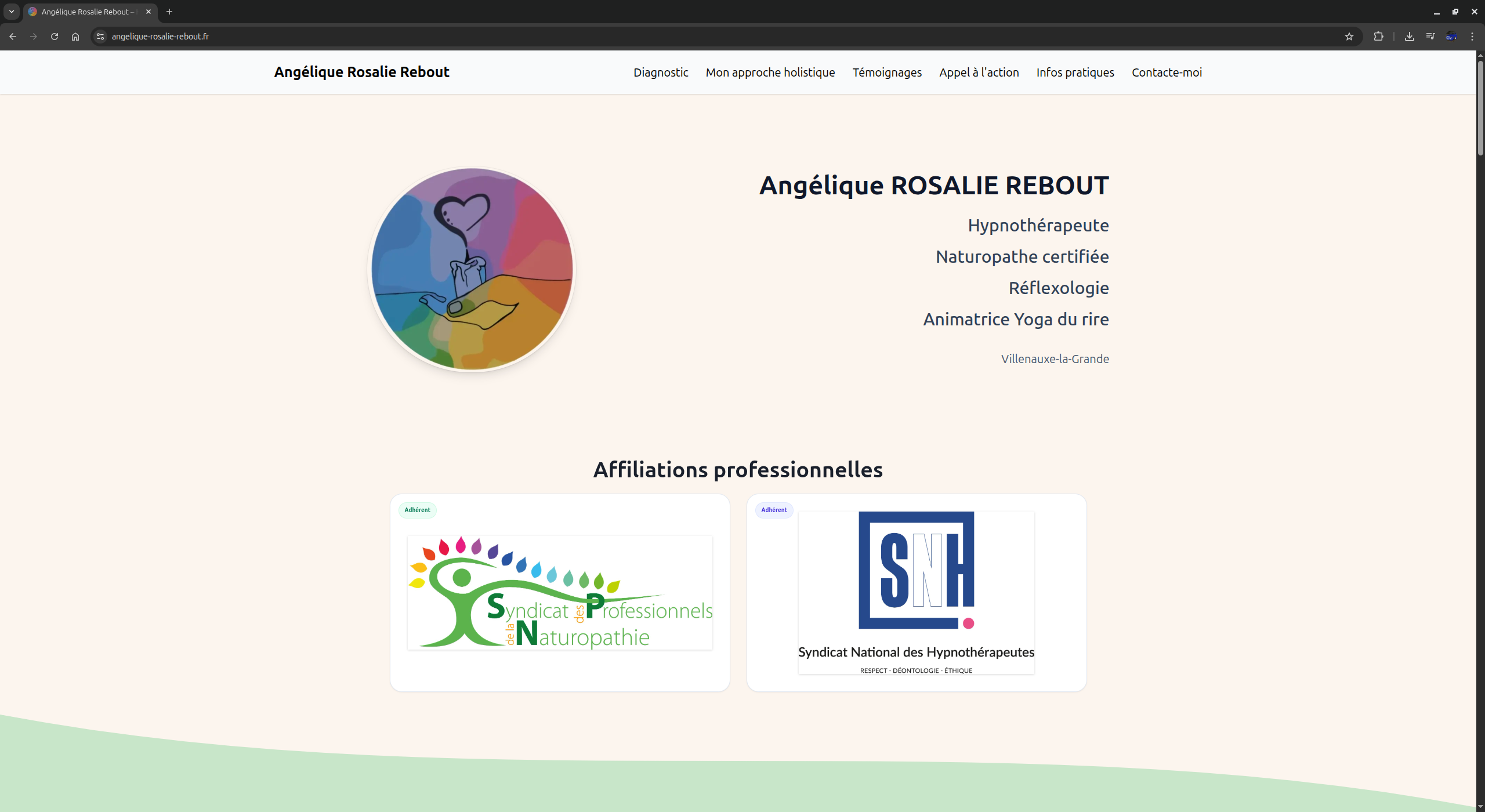 Site Angélique Rosalie Rebout — aperçu